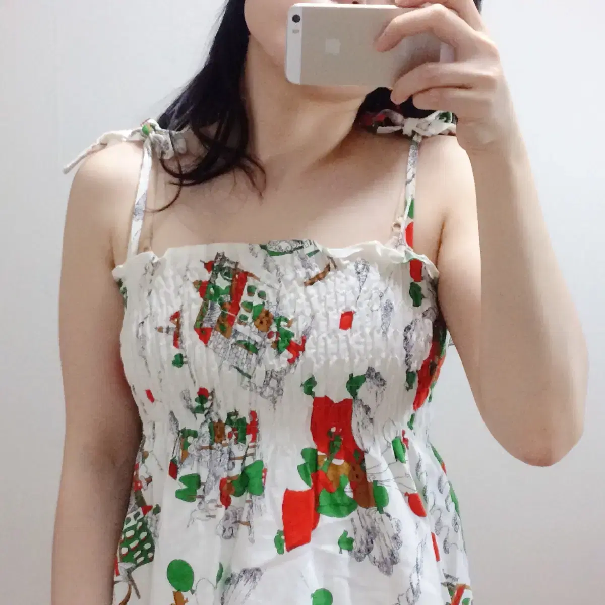 VINTAGE PRINTING SHIRRING ONEPIECE