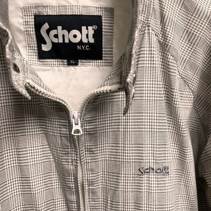 Schott 체크 블루종점퍼자켓 XL