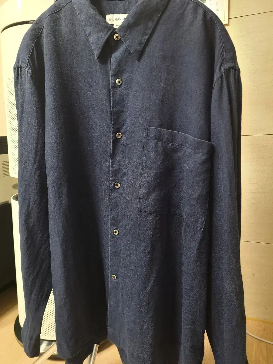 Thomas More Linen Shirt Navy S