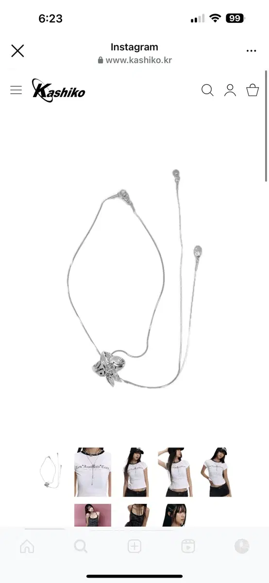 카시코 센티멍 Slide Orchid Necklace