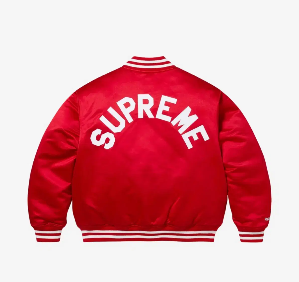 [XL]Supreme Mitchell & Ness Satin Varsity Jacket Red - 24FW