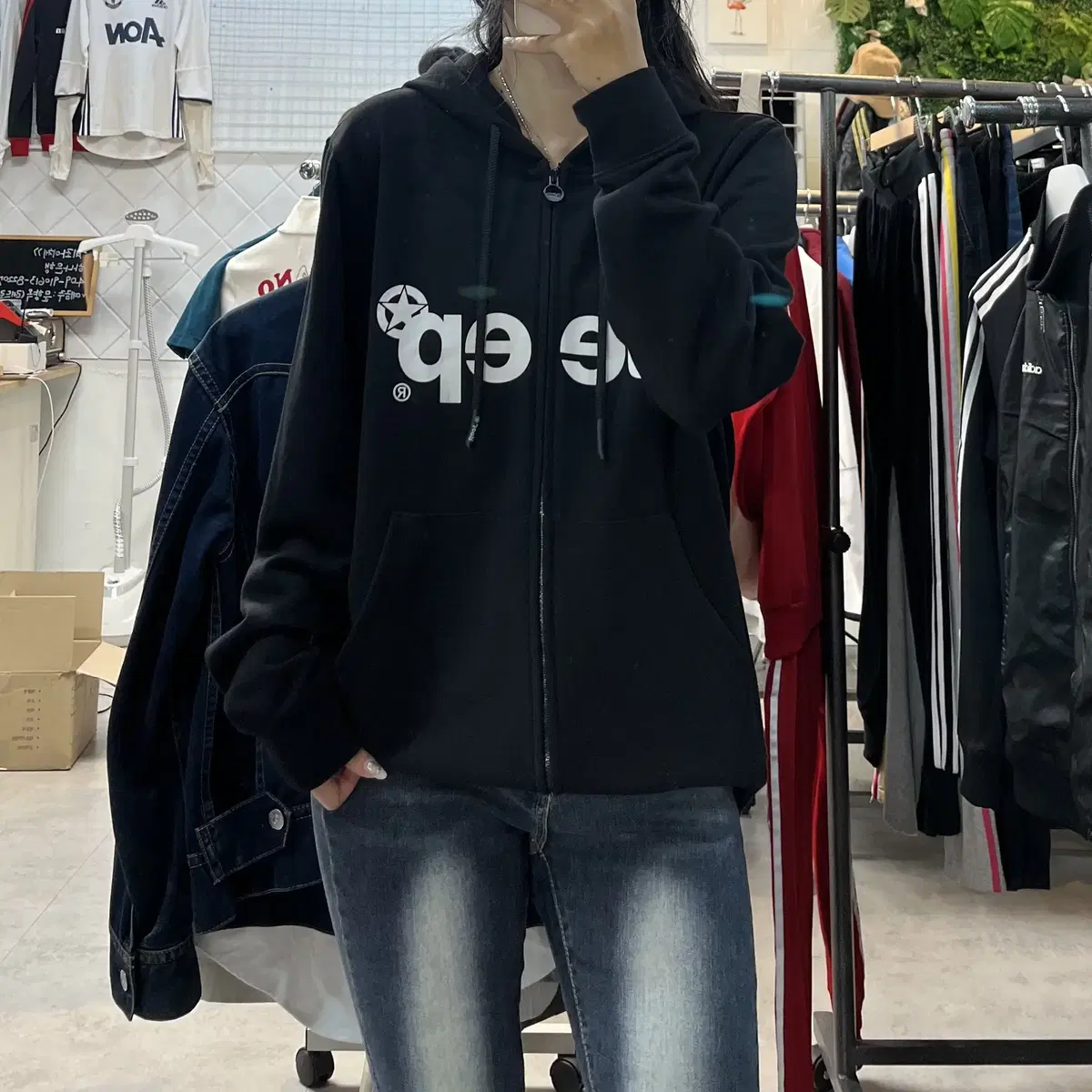 Jeep Black Hooded Zip Up