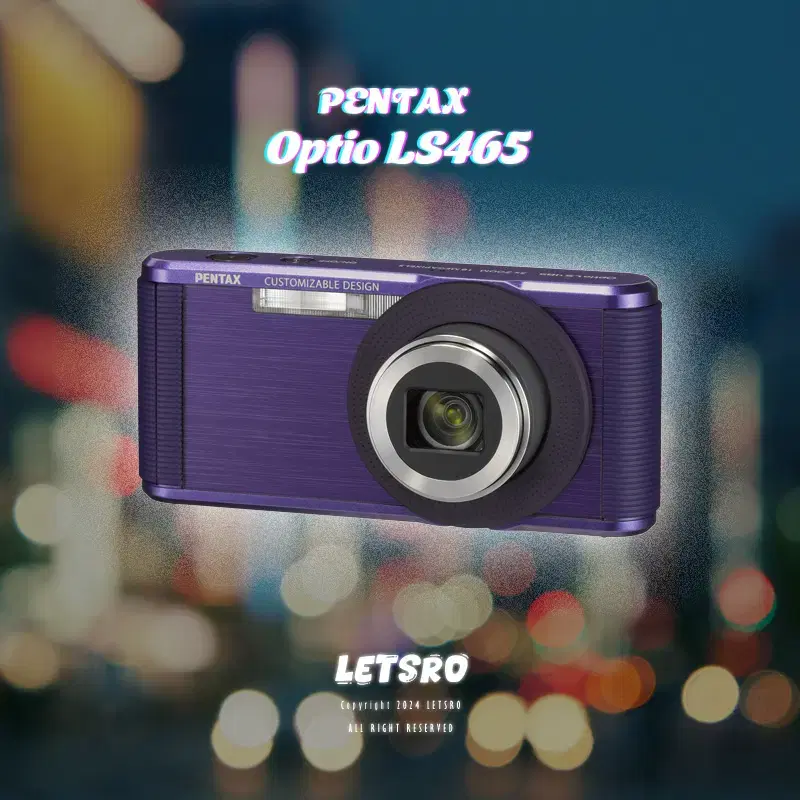 펜탁스 PENTAX Optio LS465 퍼플 빈티지 레트로 디카 카메라