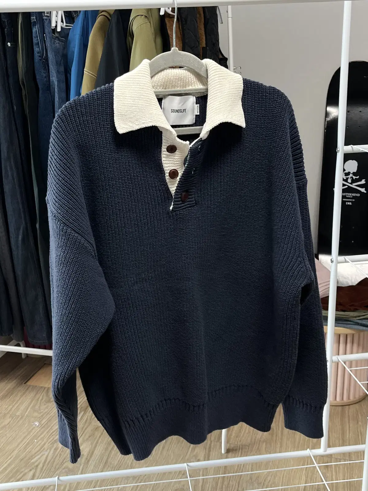 사운즈 라이프 Heavy Cotton Rugby Knit Navy [M]