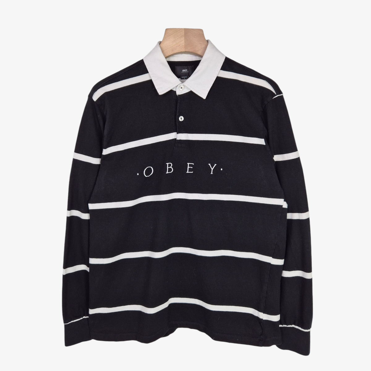 [100-105] Obey Black Stripe kara T-shirt