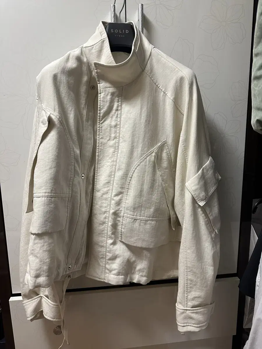 Solid Homme Ivory Shell Parka48