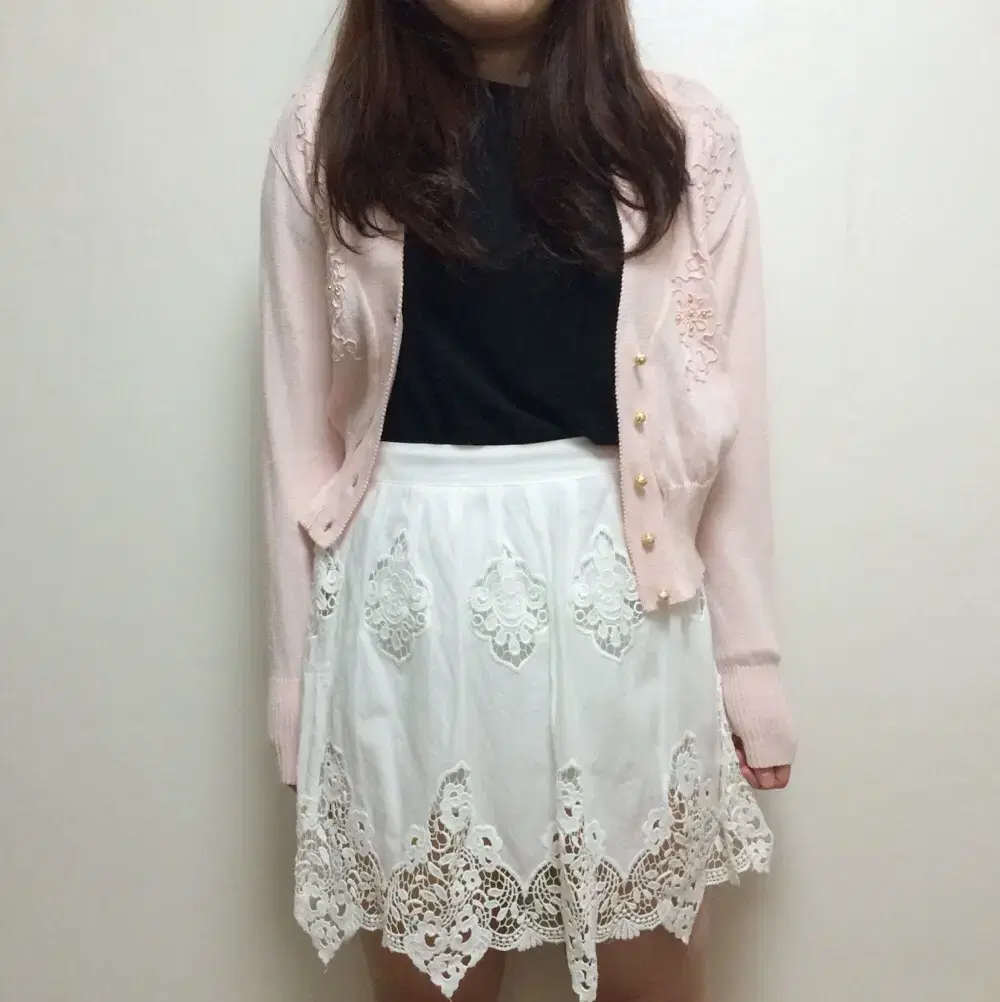 The Open Product White Lace Miniskirt