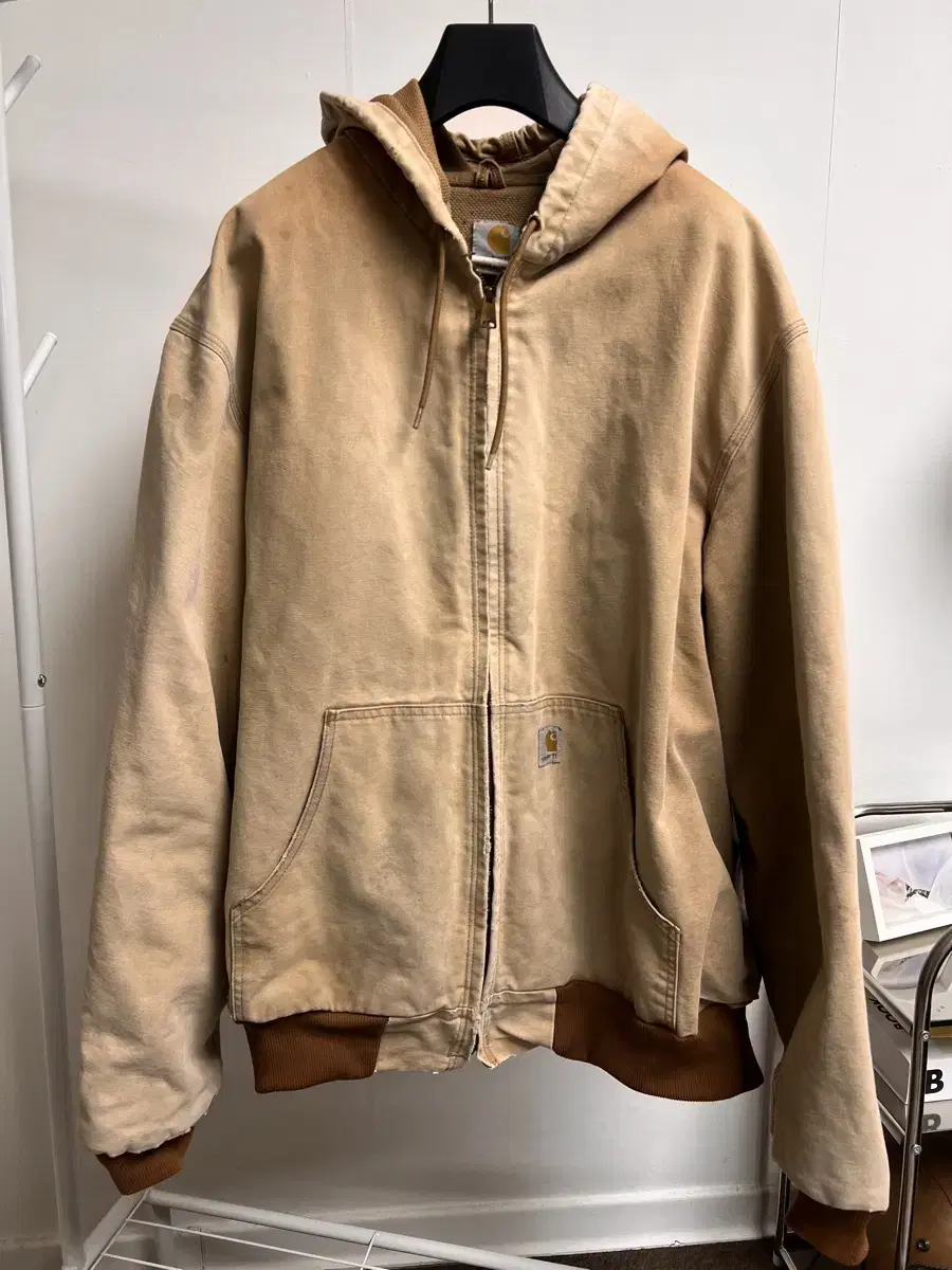 Vintage Carhartt J131 Duck Active Jacket 2XL Hooded Zip Up