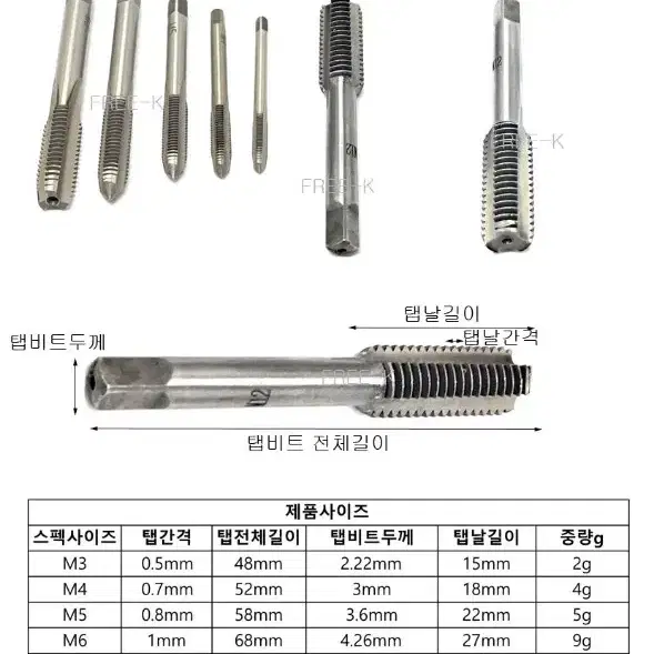 나사탭비트 기계나사탭 드릴나사탭비트 새상품 무료배송