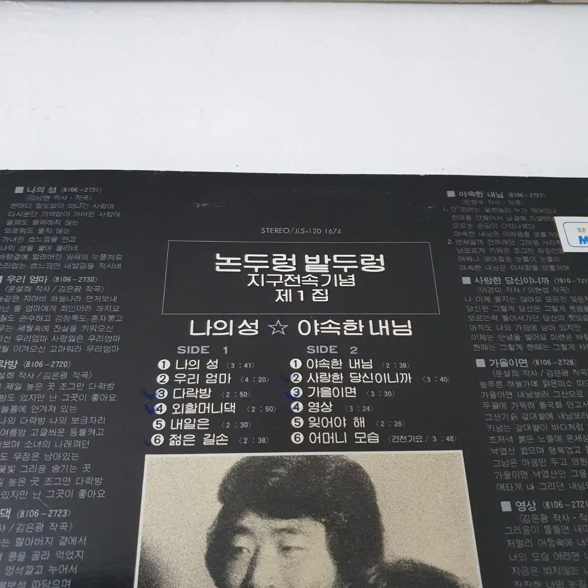 논두렁밭두렁 지구전속기념 제1집 LP  1981  비매음반  백색레이블