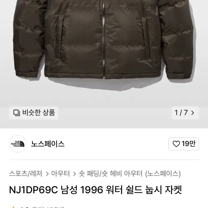 노스페이스 1996 눕시 브라운