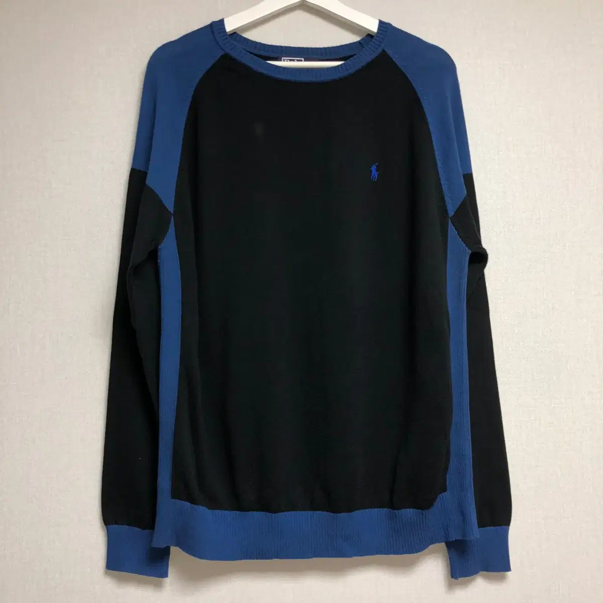 Polo Ralph Lauren Bloo & Black Colorblocked Knit Sweater (XL)