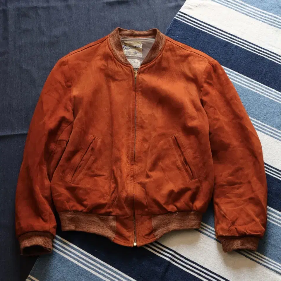 50s deer skin suede bomber jacket