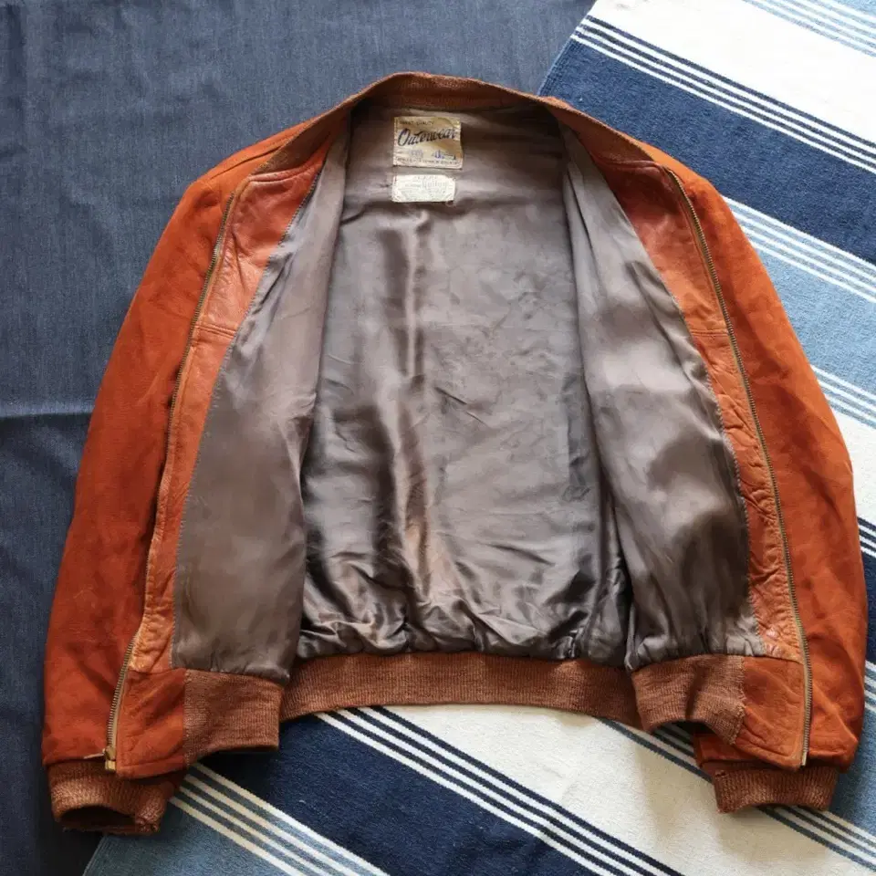 50s deer skin suede bomber jacket