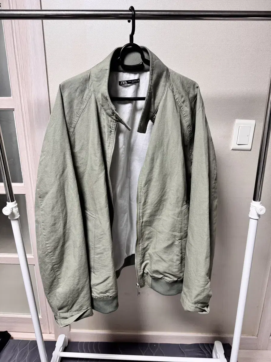 Zara Linen-blend Herrington jacket