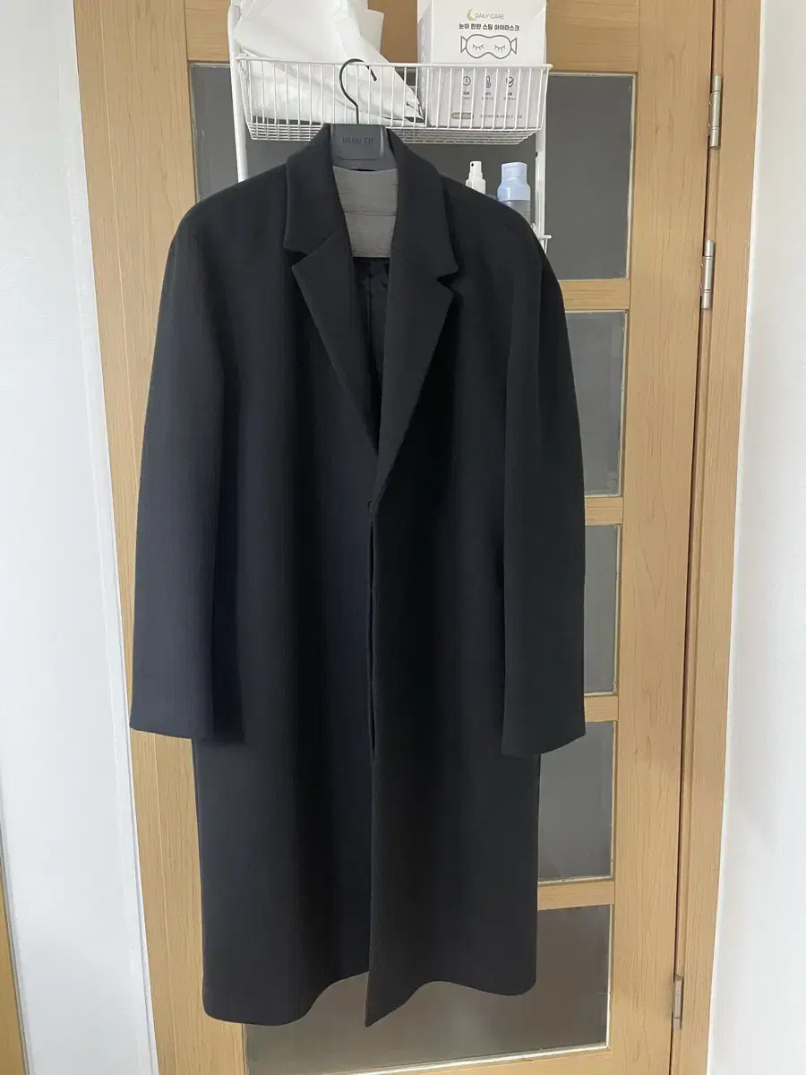 Drawcord Premier Cashmere Hidden Button Single Long Coat