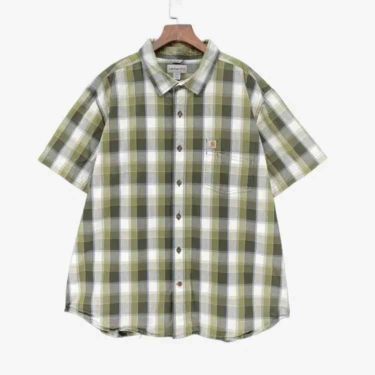 (2XL) Calhart Men's Check Short Sleeve Shirt