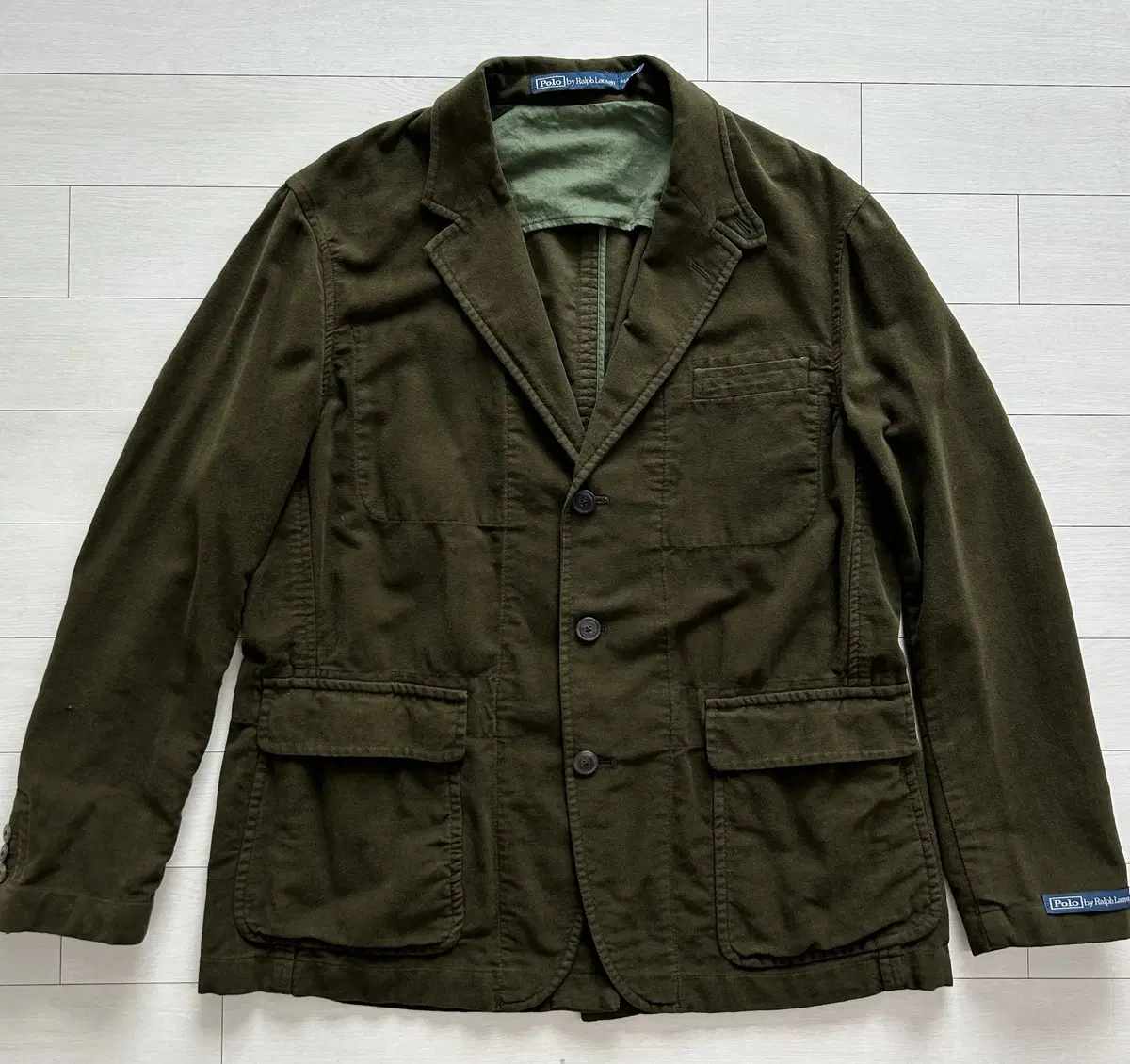 [Polo Ralph Lauren] brushed cotton blazer olive 46 size