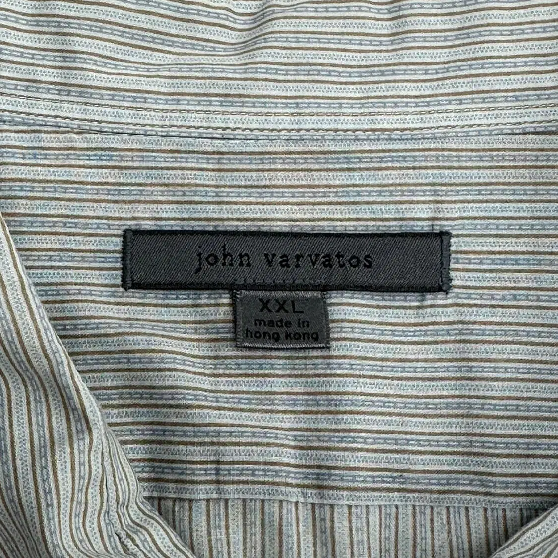 John Varvatos 존 바바토스 코튼 스트라이프 셔츠 그레이 블루