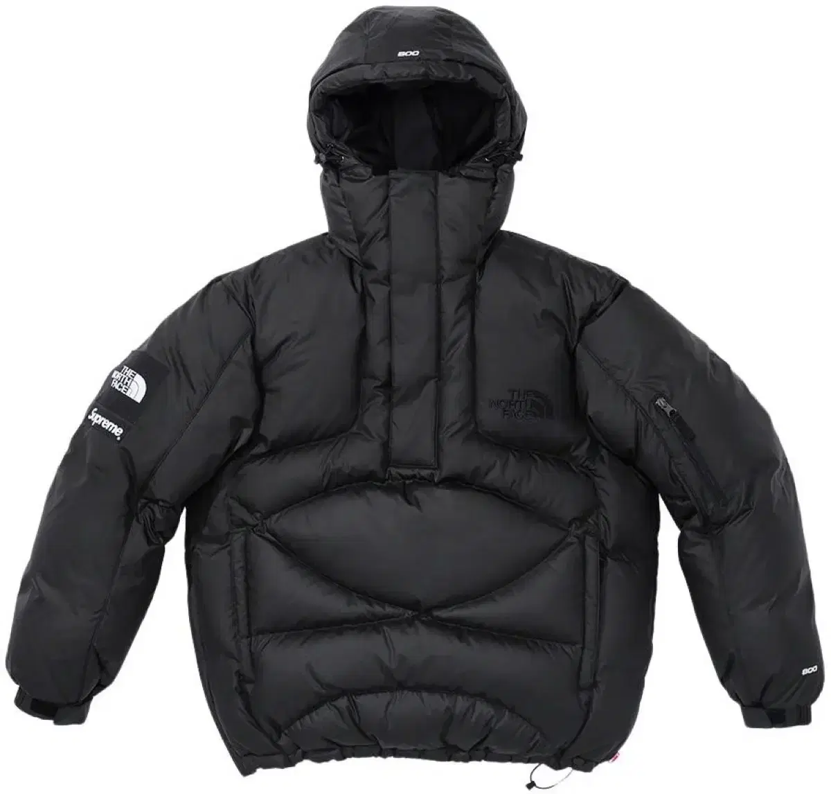 22FW Supreme The North Face 800-fill half zip hooded pullover black L