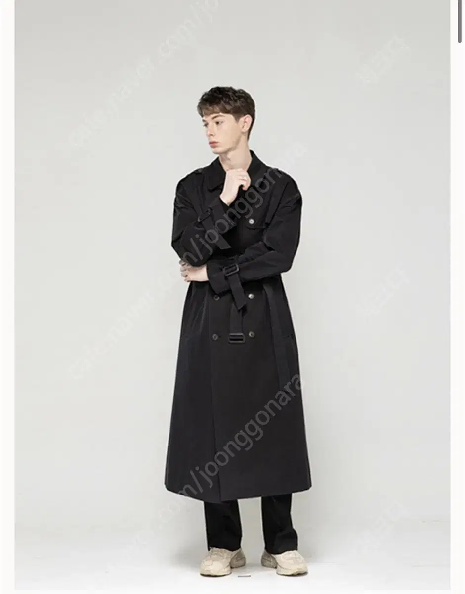 Used) Alos Trench Coat 2 size(110) black sells