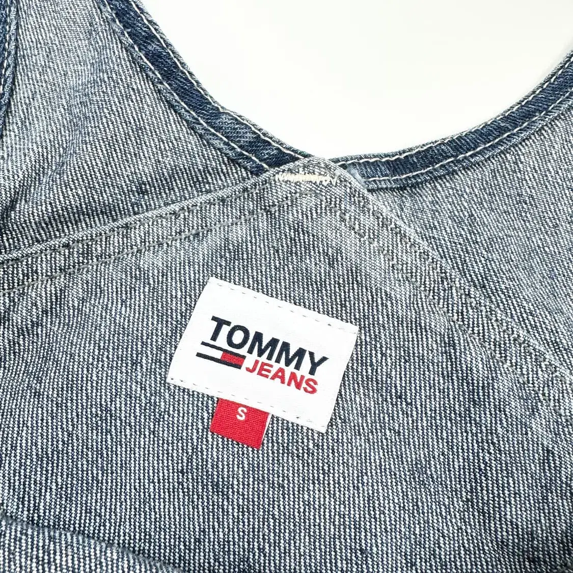 Tommy Jeans 타미 진스 루즈핏 데님 멜빵 바지 S