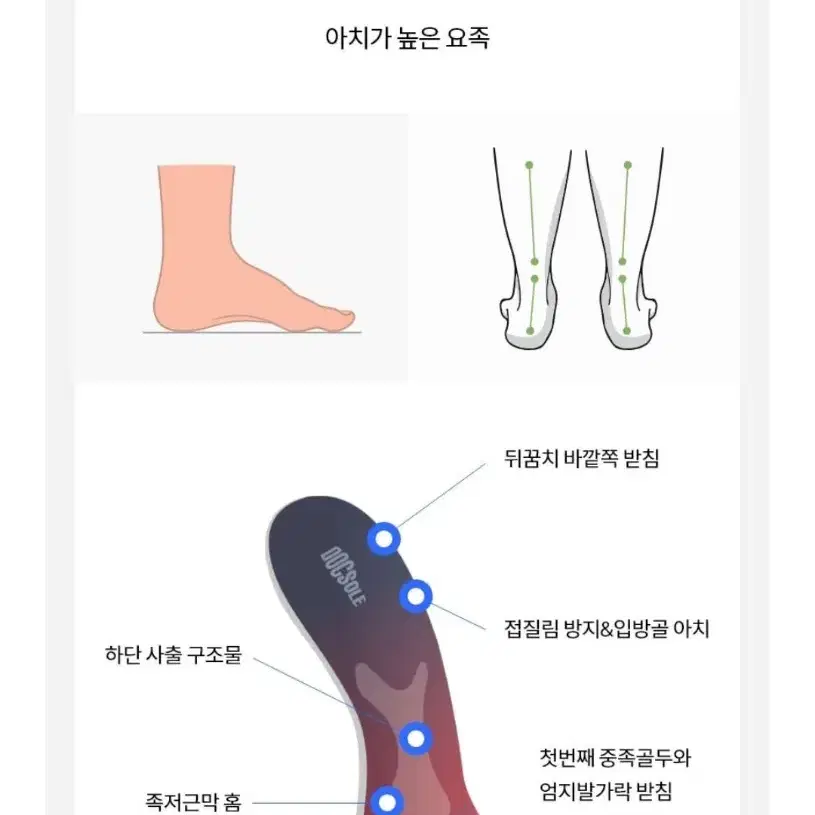 닥솔 기능성 깔창 족저근막염 요족 아치 자세 교정 발바닥 발통증완화