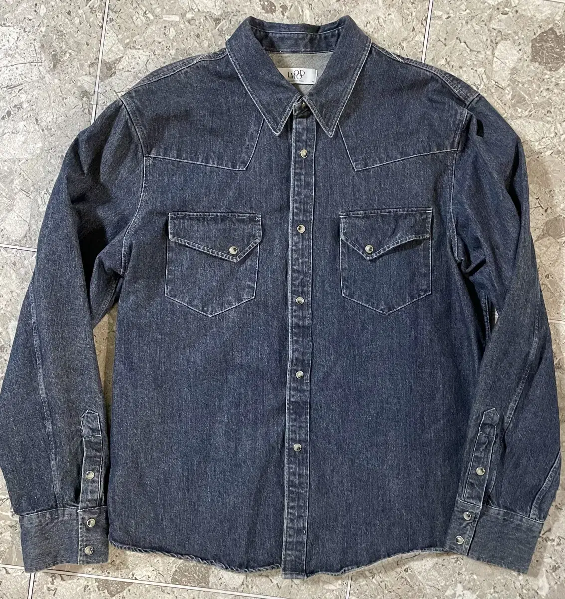 Elmud Badgai Western Denim Shirt Dark Bloo 48