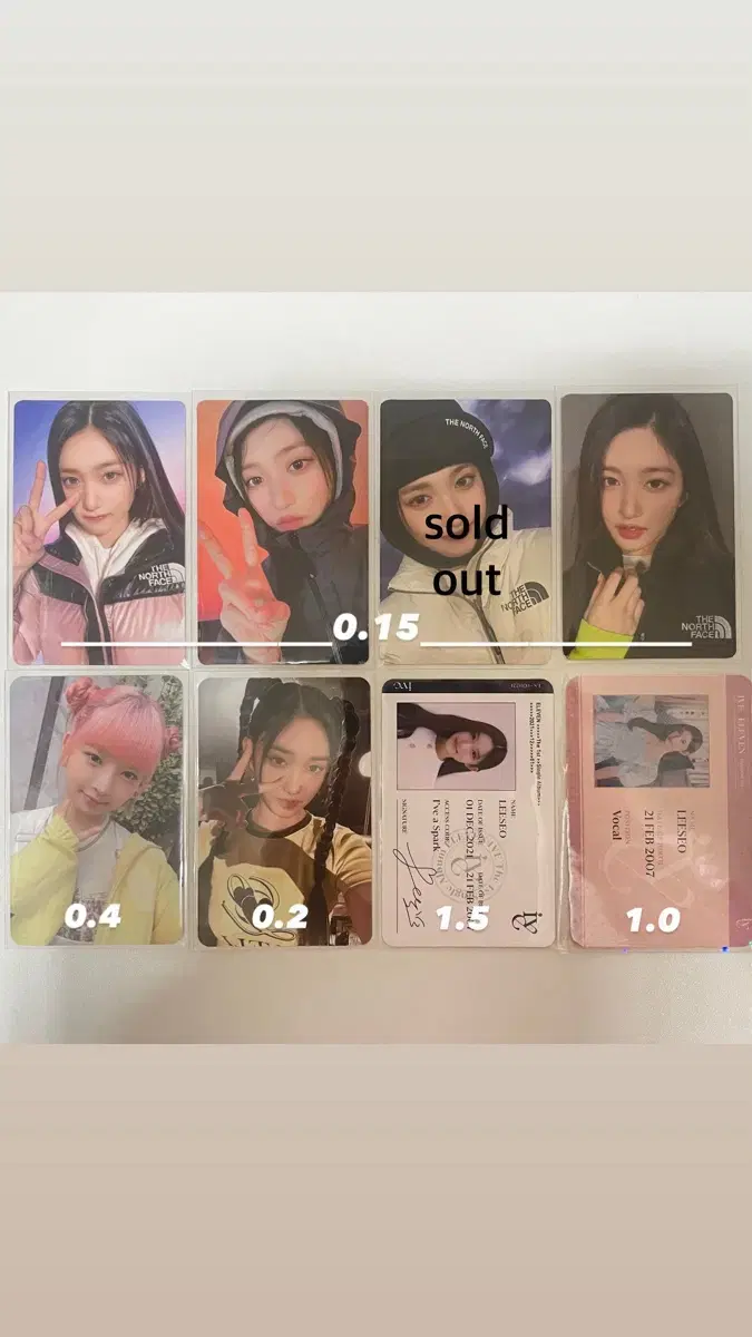 ive leeseo lay wonyoung liz gaeul photocard