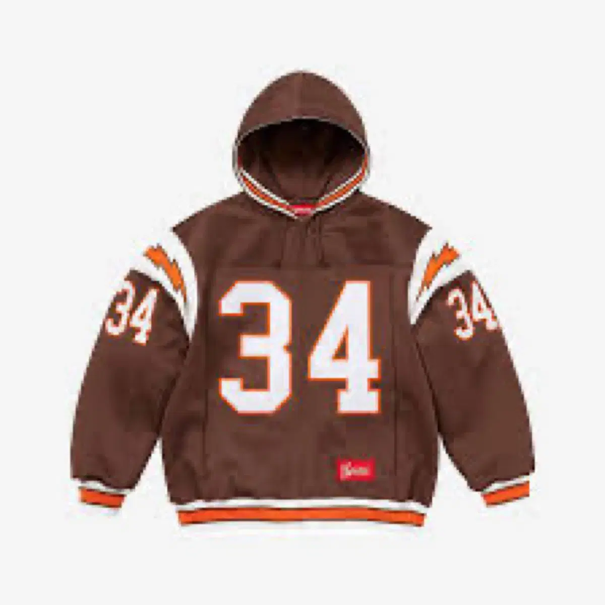 Supreme Football Hoodie Zip Up Brown L