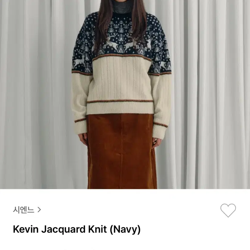 시엔느 Kevin Jacquard Knit_Navy 케빈 자카드 니트