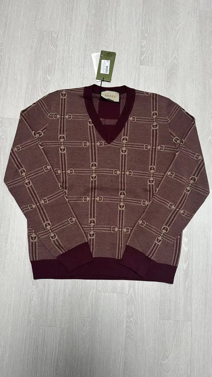 Gucci Horsesbit Burgundy Knit Size L (100) Brand New