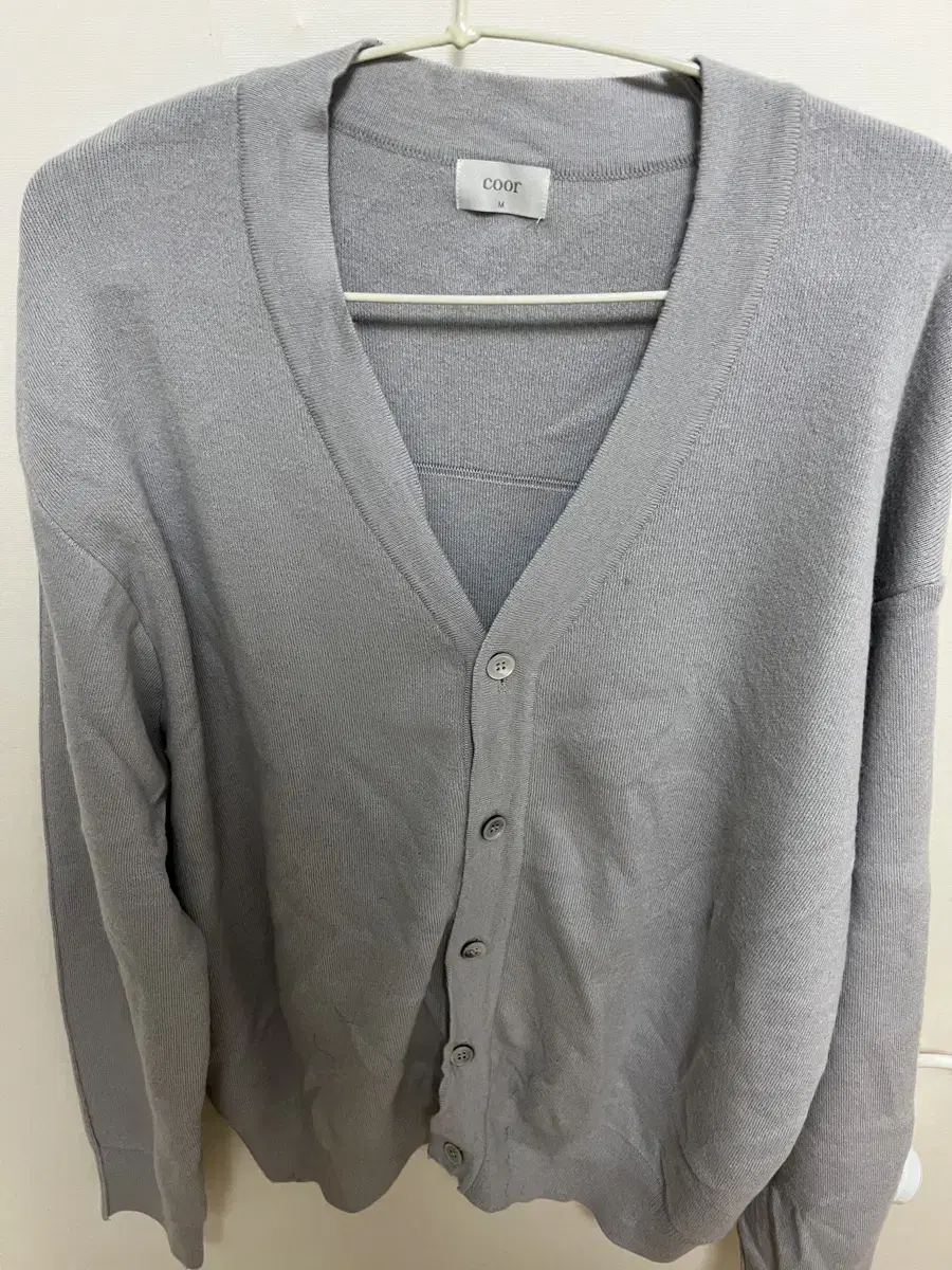 Coarse Overfit Wool Cardigan Gray M