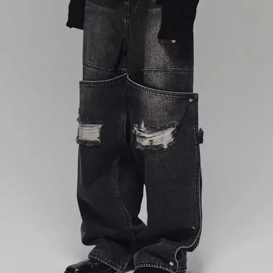 [구매] 메종미네드 AJOUTER SNAP DENIM PANTS