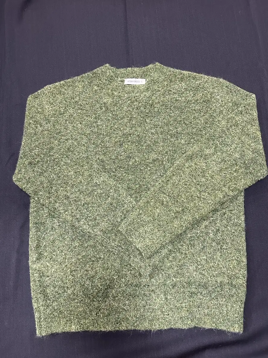 [L] Intempo Mood Minimalist Wit Boucle Pullover Knit Forest