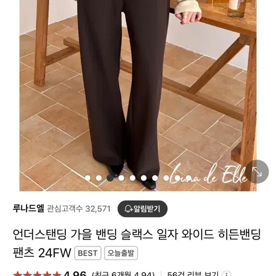 언더스탠딩 가을 밴딩 슬랙스 일자 와이드 히든밴딩 팬츠 24FW