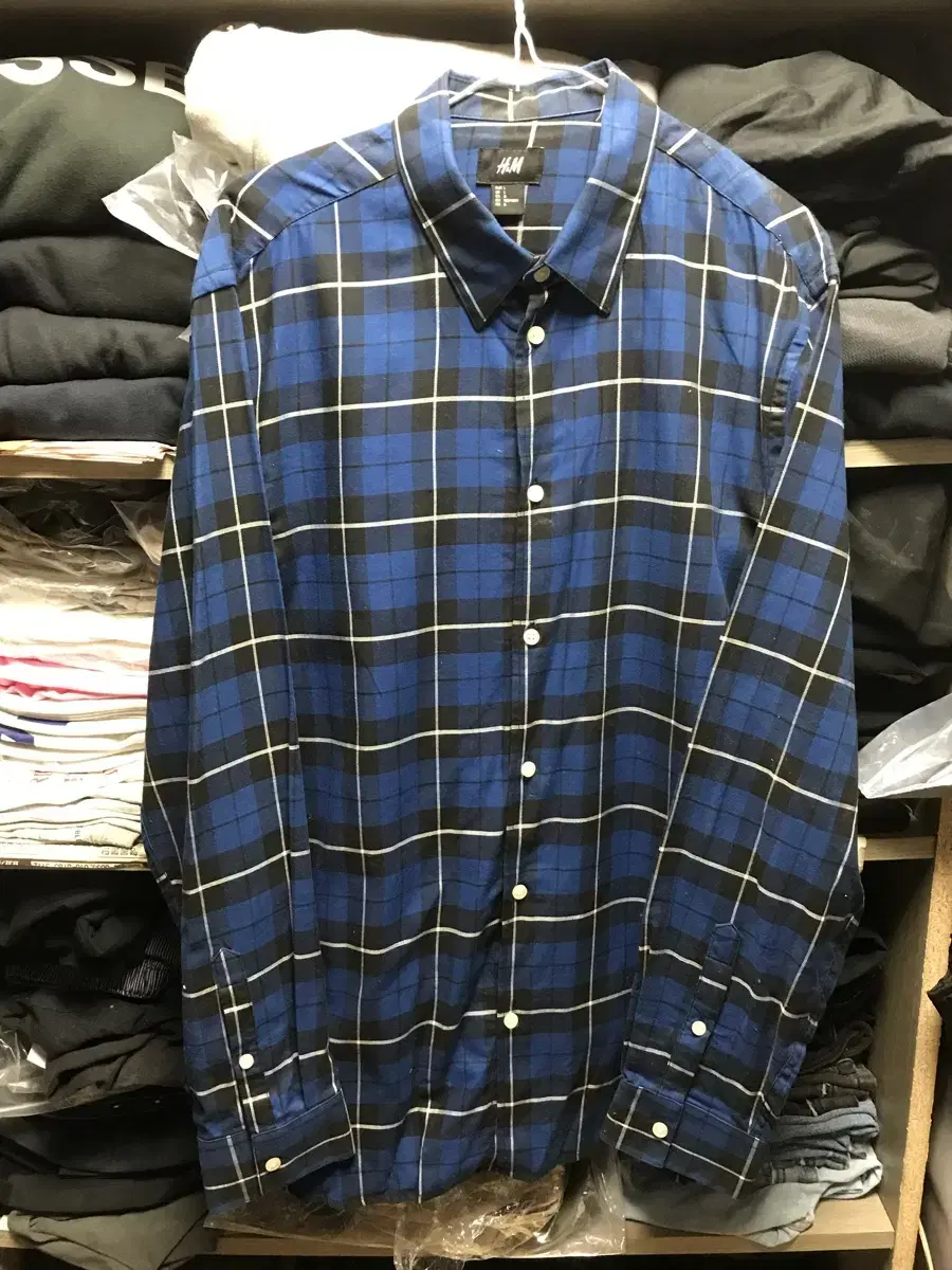 H&m Check Shirt Blue L