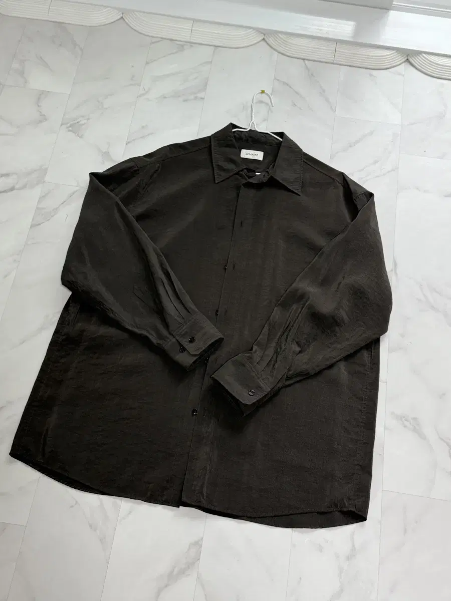 24SS Lemaire Drysilk Shirt Dark Espresso 36