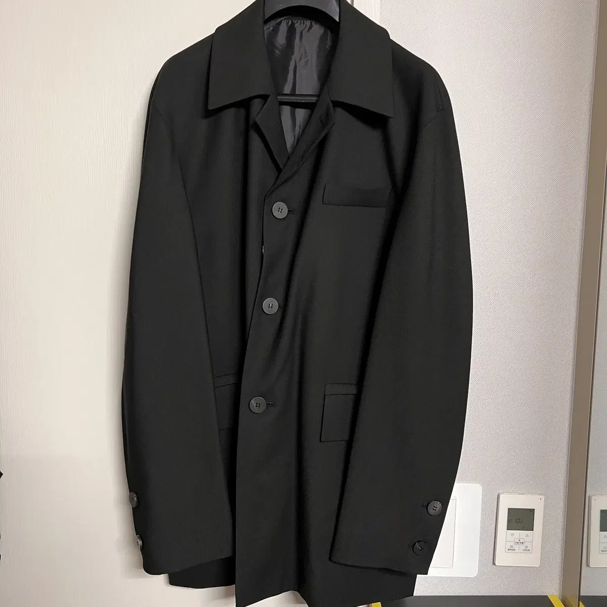 Wooyoung Wool three-button jacket black 50 size 105 new blazer wool jacket