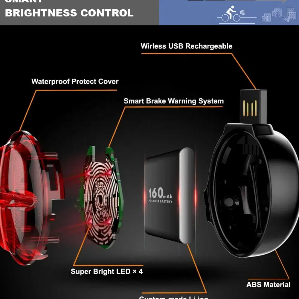 (긴급 떨이판매)싸이클 자전거 스마트 브레이크 감지 후미등