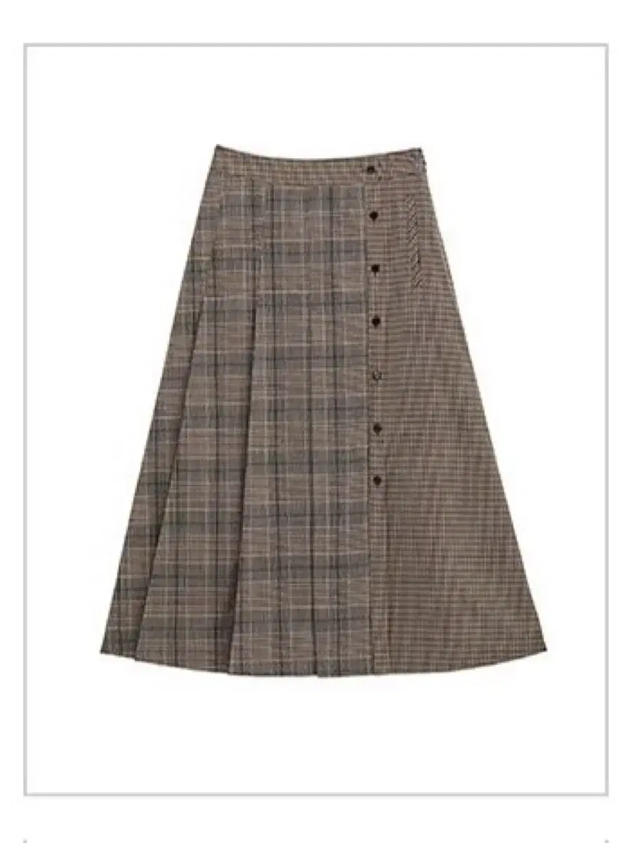 FRONTROW_Pleated Check Midi Skirt_2