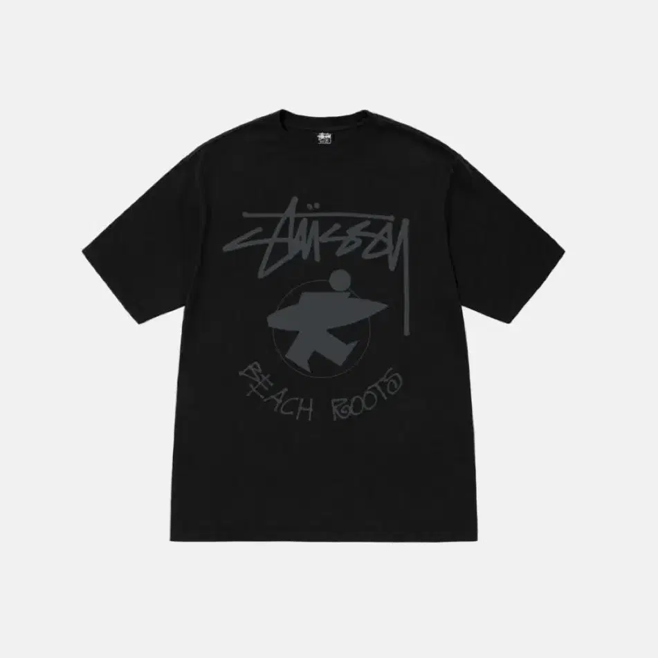 스투시 비치 루트 피그먼트 다이드 티셔츠 블랙 Stussy