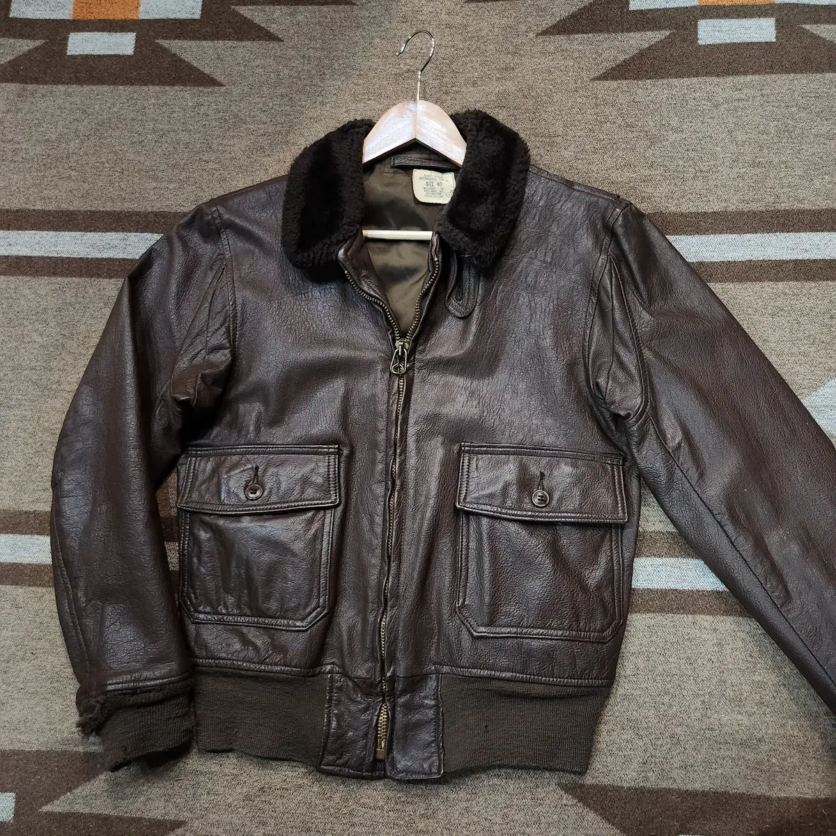 Original US Army 70s Brillbros Type G-1 Leather Jacket 40