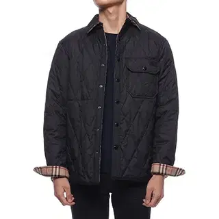 Burberry Reversible Quilted Shirt Jacket Padded Black Domestic Genuine 8029649