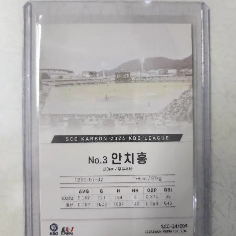 2024 KBO SCC 카본 안치홍 오토카드 판매 한화이글스