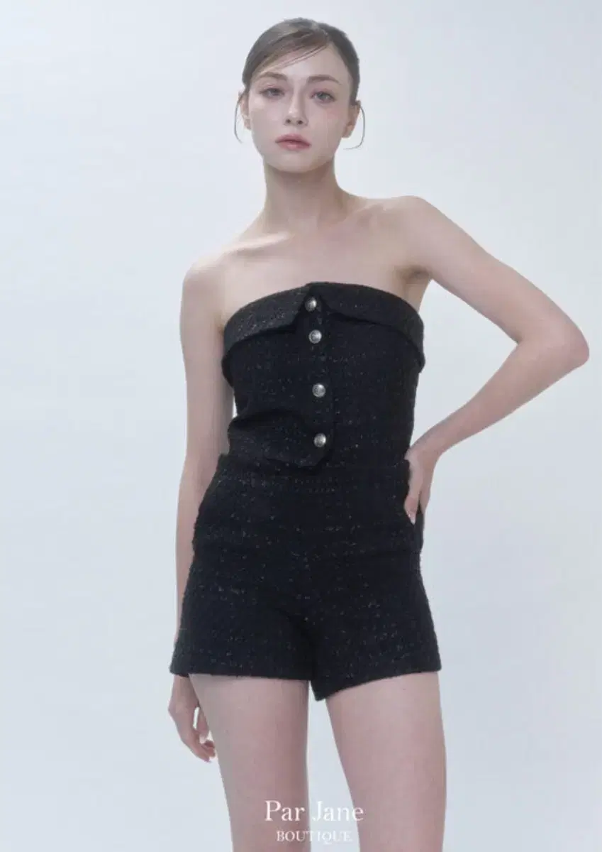 퍼제인 Black Sequin Tweed set