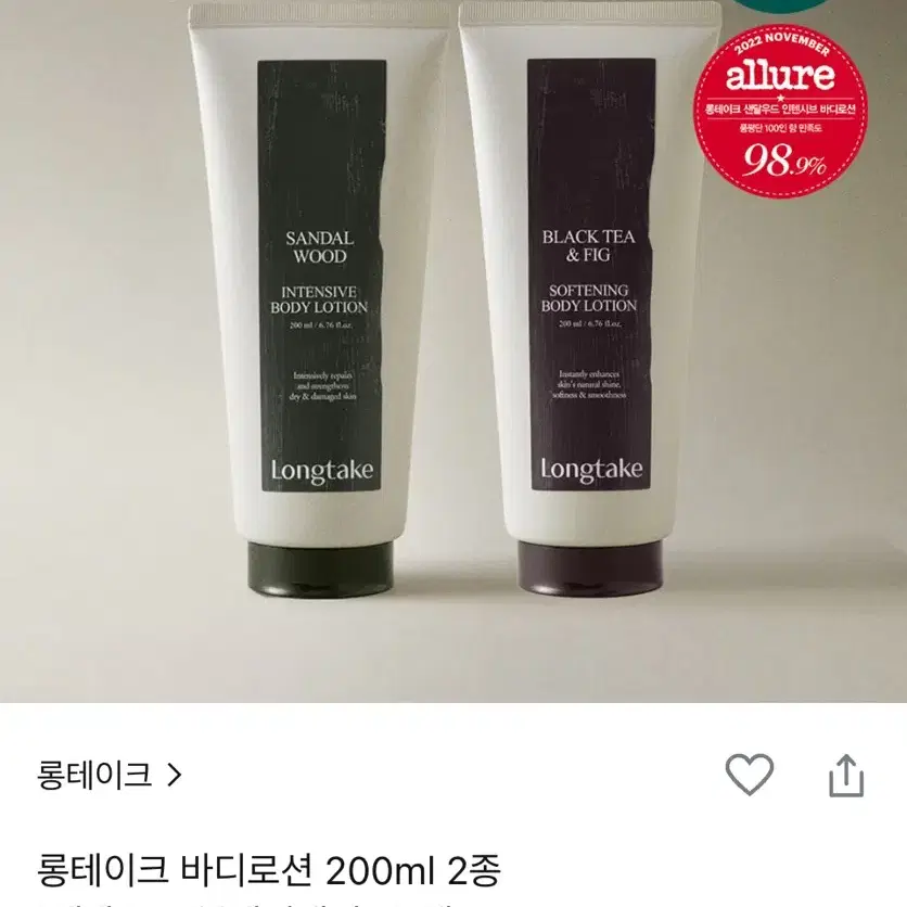 새제품) 롱테이크 블랙티앤피그 바디로션 200ml