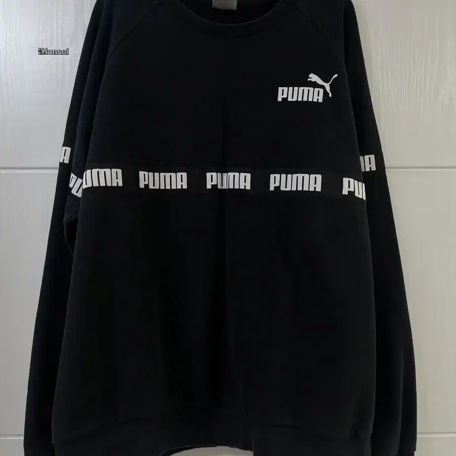 (L) puma 퓨마 남성 블랙 맨투맨 한번 착용