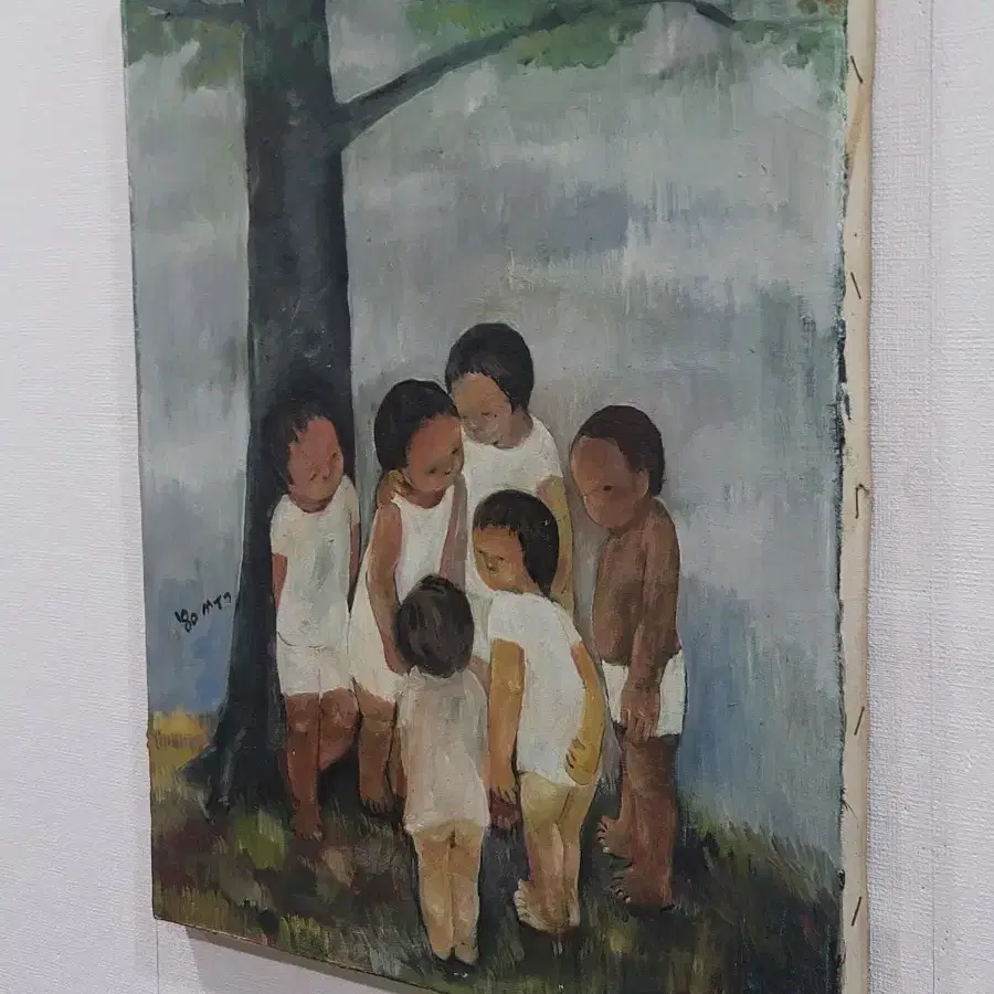 1980년 유화 그림 어린이들