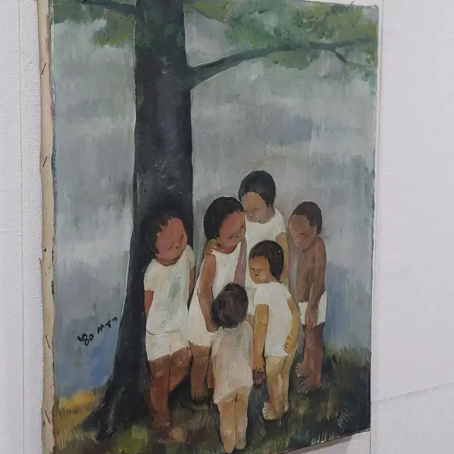 1980년 유화 그림 어린이들